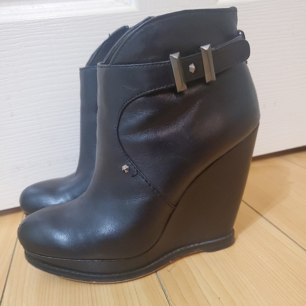 Black Wedge heel booties